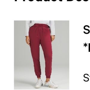 Lululemon high rise jogger in mulled wine